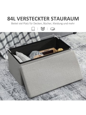 HOMCOM Sitzbank-76L x 38B x 38H cm-Hellgrau