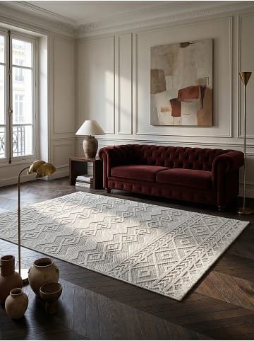 KADIMA DESIGN Teppich Kurzflor Geometrisch pflegeleicht Wohnzimmer Schlafzimmer Flur in Creme