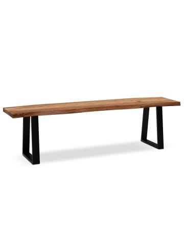 FineBuy Sitzbänk in Braun / Akazie / 180x40x46