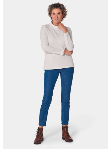 GOLDNER Stehbundshirt Stehkragenshirt mit Langarm in cremeweiß