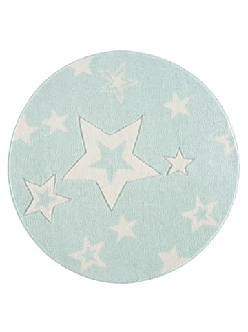 Livone Kinderteppich STARLIGHT in mint/weiß rund