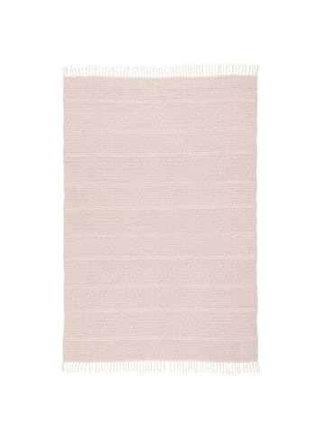 Pergamon Baumwolle Natur Kelim Teppich Sandy Stripes in Rosa