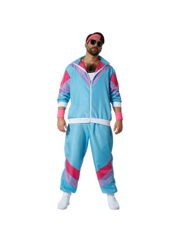 tectake Herrenkostüm  Retro 80er 90er Jahre Jogginganzug  Knalliger Retro-Look: Jacke un