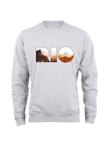 Cotton Prime® Skyline Sweatshirt "Rio de Janeiro" - Weltenbummler Kollektion in Grau-Melange