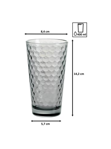 Ritzenhoff & Breker 12er Set Longdrinkgläser Favo in Grau 400 ml