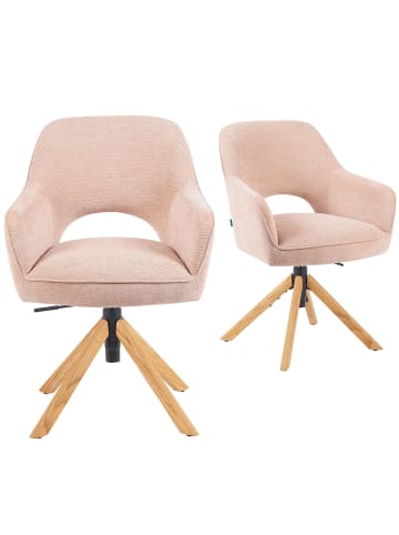 DUBI Möbel 2er-Set: Bürostuhl Mika-Amia in Rosa - (B)60 x (H)88 x  (T)65 cm