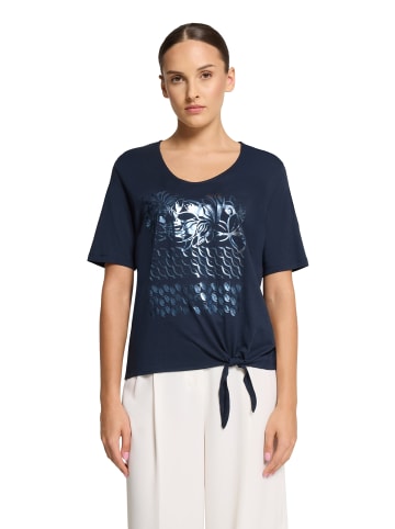Betty Barclay Basic Shirt mit Schleifenknoten in Patch Dark Blue/Dark Blue