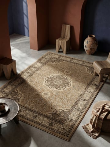 KADIMA DESIGN Teppich Kurzflor Boho Vintage Look Polypropylen Gewebt in Beige