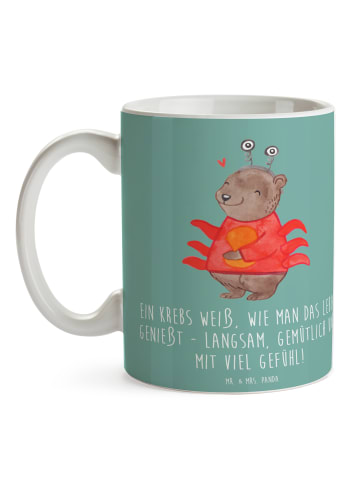 Mr. & Mrs. Panda Kaffeetasse Krebs Genießer mit Spruch in Meeresbrise