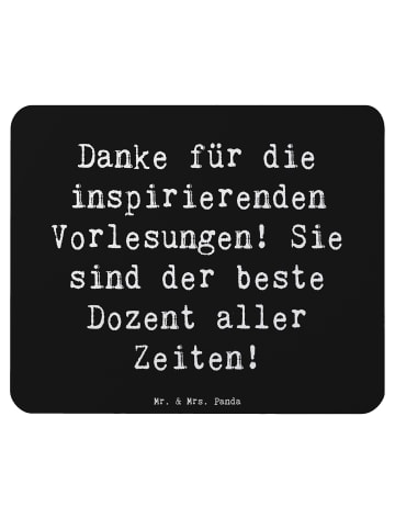 Mr. & Mrs. Panda Mauspad Spruch Bester Dozent mit Spruch in Schwarz