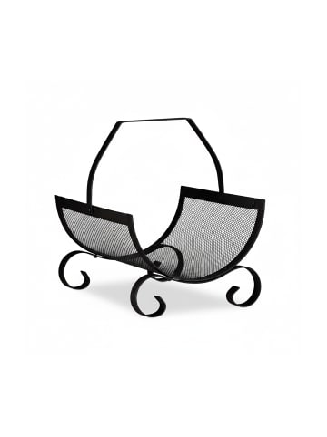 relaxdays Kaminholzkorb in Schwarz - (B)33 x (H)40 x (T)38 cm