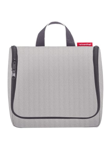 Reisenthel cosmetics toiletbag - Kulturbeutel 20 cm (twist maroon) in herringbone grey