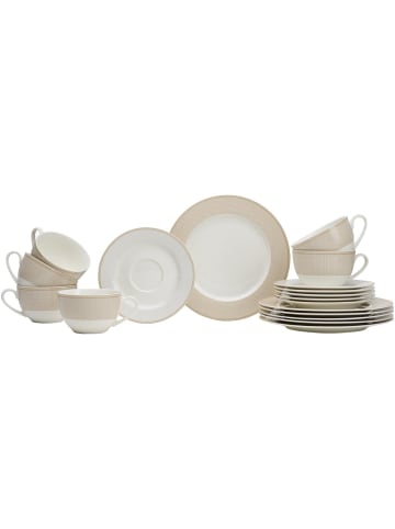 18-tlg. Kaffeeservice Geo in Beige