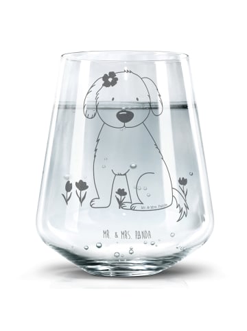 Mr. & Mrs. Panda Wasserglas Hund Dame ohne Spruch in Transparent