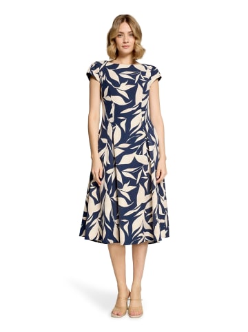 BETTY & CO Cocktailkleid mit Aufdruck in Dark Blue/Nature