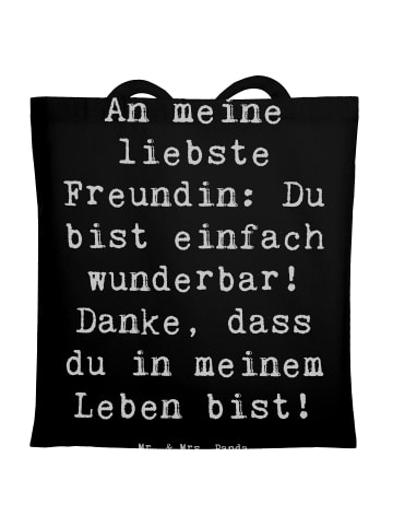 Mr. & Mrs. Panda Shopping Tasche Spruch Liebste Freundin mit Spruch in Schwarz