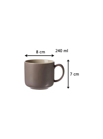 Ritzenhoff & Breker Kaffeetasse mit Untertasse Jasper in 240 ml in Taupe