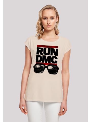 F4NT4STIC Extended Shoulder T-Shirt Run DMC Glasses NYC in Whitesand