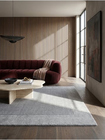 KADIMA DESIGN Teppich Wolle Handgewebt MOLE Wohnzimmer Modern Wohnlich in Grau