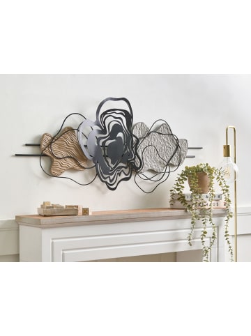 Beliani Wandobjekt SALLINS Schwarz/Grau/Braun - (W) 115 x (H) 48 x (L) 6 cm Horizontal