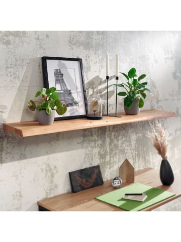 FineBuy Wandregal in Braun / Akazie / 140x26x7