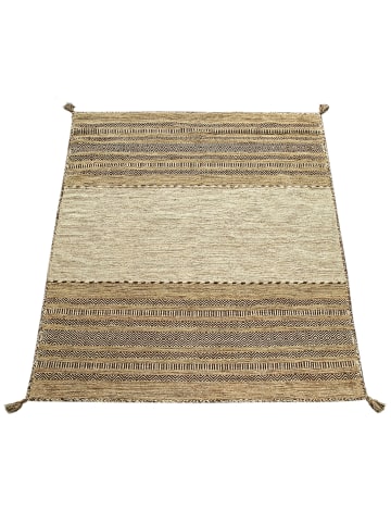 KADIMA DESIGN Baumwollteppich Boho wendbar in Beige