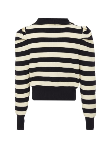 Nolie Damen Strickpullover in Wollweiss Schwarz
