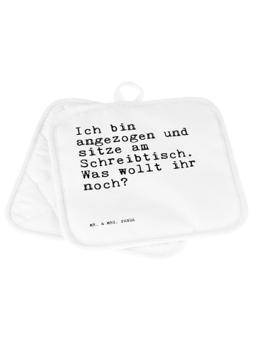 Mr. & Mrs. Panda Topfhandschuhe Ich bin angezogen und... mit Spruch in Weiß