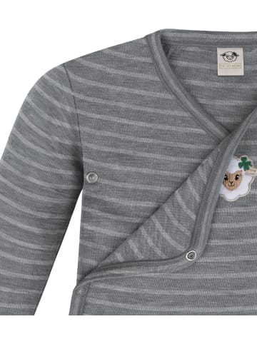 Normani Outdoor Sports 3x Baby Merino Wickelbody in Grau gestreift