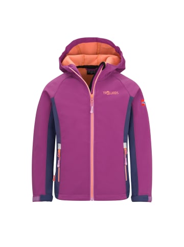 Trollkids Softshell Jacke "Kristiansand" in Malvenpink/Violettblau/Papayaorange