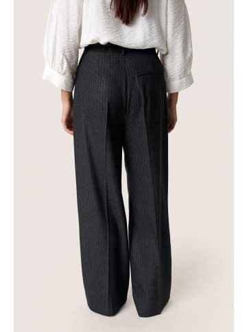 Soaked in Luxury Pants Suiting SLMalodi Gerade Passform in Grey Melange Pinstripe