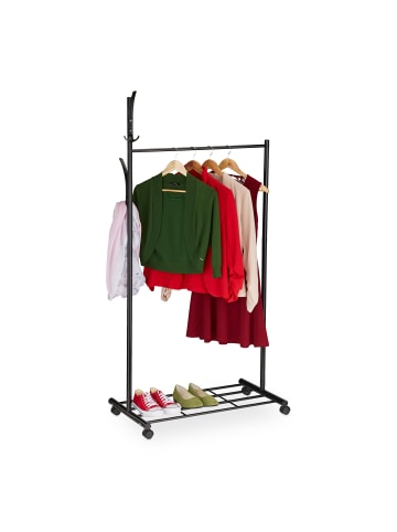 relaxdays Garderobe in Schwarz - (B)80 x (H)165 x (T)44 cm