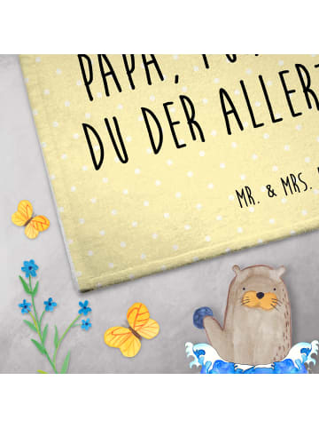 Mr. & Mrs. Panda Gästehandtuch Bären mit Hut mit Spruch in Gelb Pastell