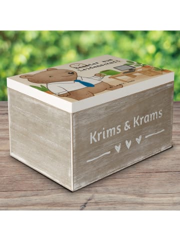 Mr. & Mrs. Panda Holzkiste Beamter Leidenschaft Design mit Spruch in Weiß