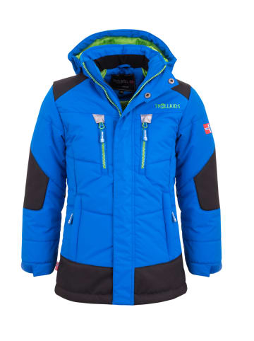 Trollkids Winter-Parka "Narvik" in Mittelblau / Grün