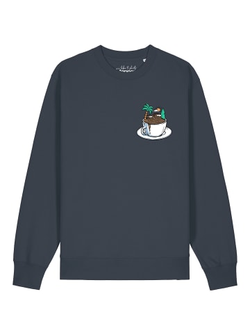 wat? Apparel Sweatshirt Coffee waves in India Ink Grey