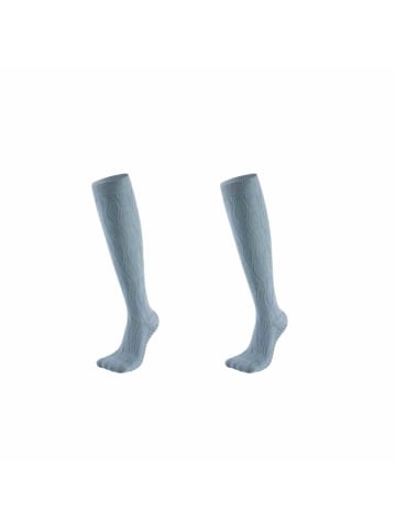 MUNADUNA 2er-Pack Kompressions-Yoga-Socken mit dezentem Muster - Anti-Rutsch in Blau