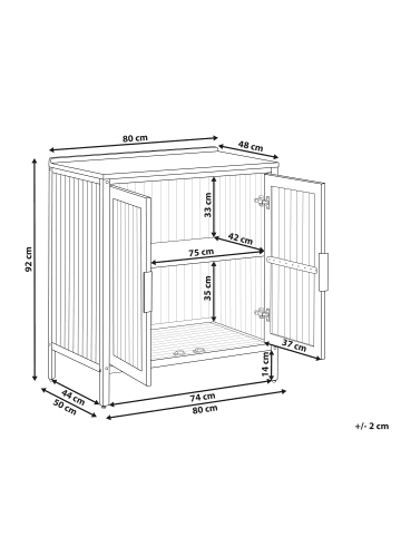Beliani Gartenküche IVREA in Braun/Grau - (W) 80 x (H) 92 x (L) 50 cm