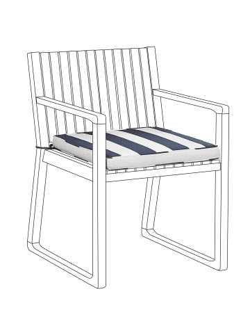 Beliani Auflagen SASSARI in Blau/Weiß - (W) 46 x (H) 5 x (L) 46 cm