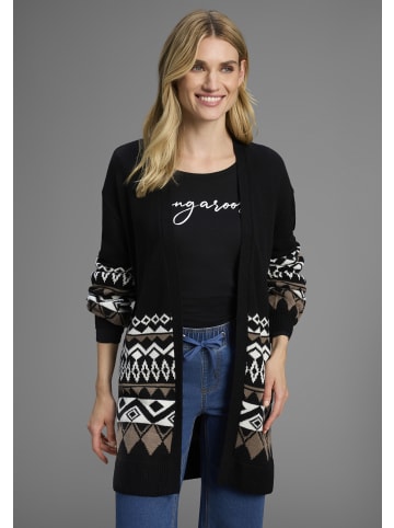 Kangaroos Longstrickjacke in schwarz