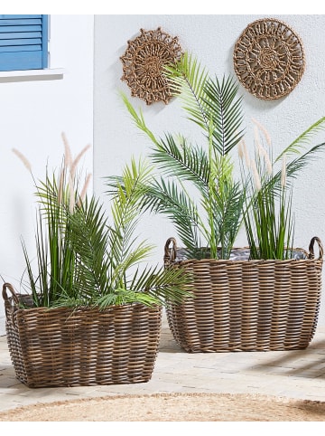 Beliani 2er-Set Outdoor Blumentopf ORMOS in Braun