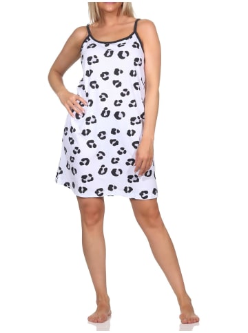 NORMANN Spaghetti Nachthemd Animal Print - 85848 in anthrazit