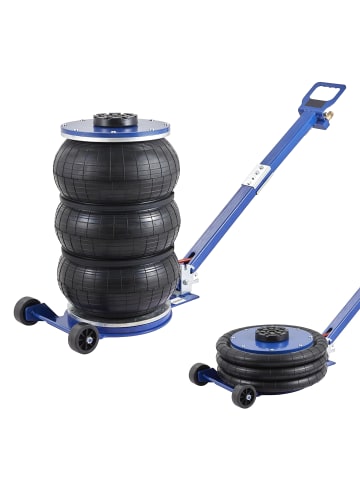 relaxdays Wagenheber "pneumatisch" in Blau – (B)24 x (H)40 x (T)106 cm