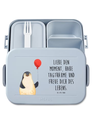 Mr. & Mrs. Panda Lunchbox Pinguin Luftballon Motiv mit Spruch in Blau Pastell