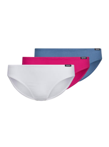 Skiny Slip 3er Pack in Blau/Elfenbein/Rosa