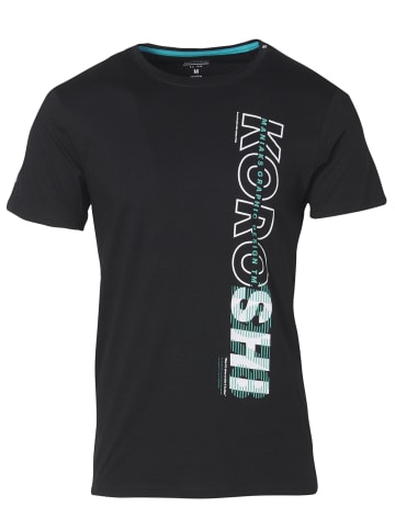KOROSHI Basic Kurzarm-T-Shirt in schwarz