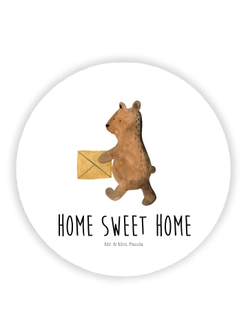 Mr. & Mrs. Panda Rund Magnet Bär Zuhause mit Spruch in Weiß