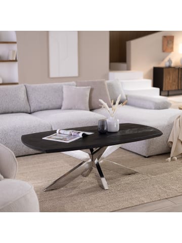 home24 Couchtisch MAHSA in Mango Schwarz / Edelstahl