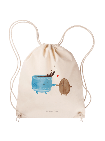 Mr. & Mrs. Panda gym rucksack Kaffee Bohne ohne Spruch in Creme