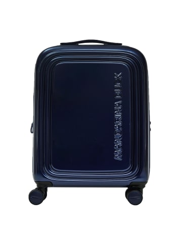 Mandarina Duck Logoduck + Metal 4 Rollen Trolley S 55 cm mit Dehnfalte in blue indigo